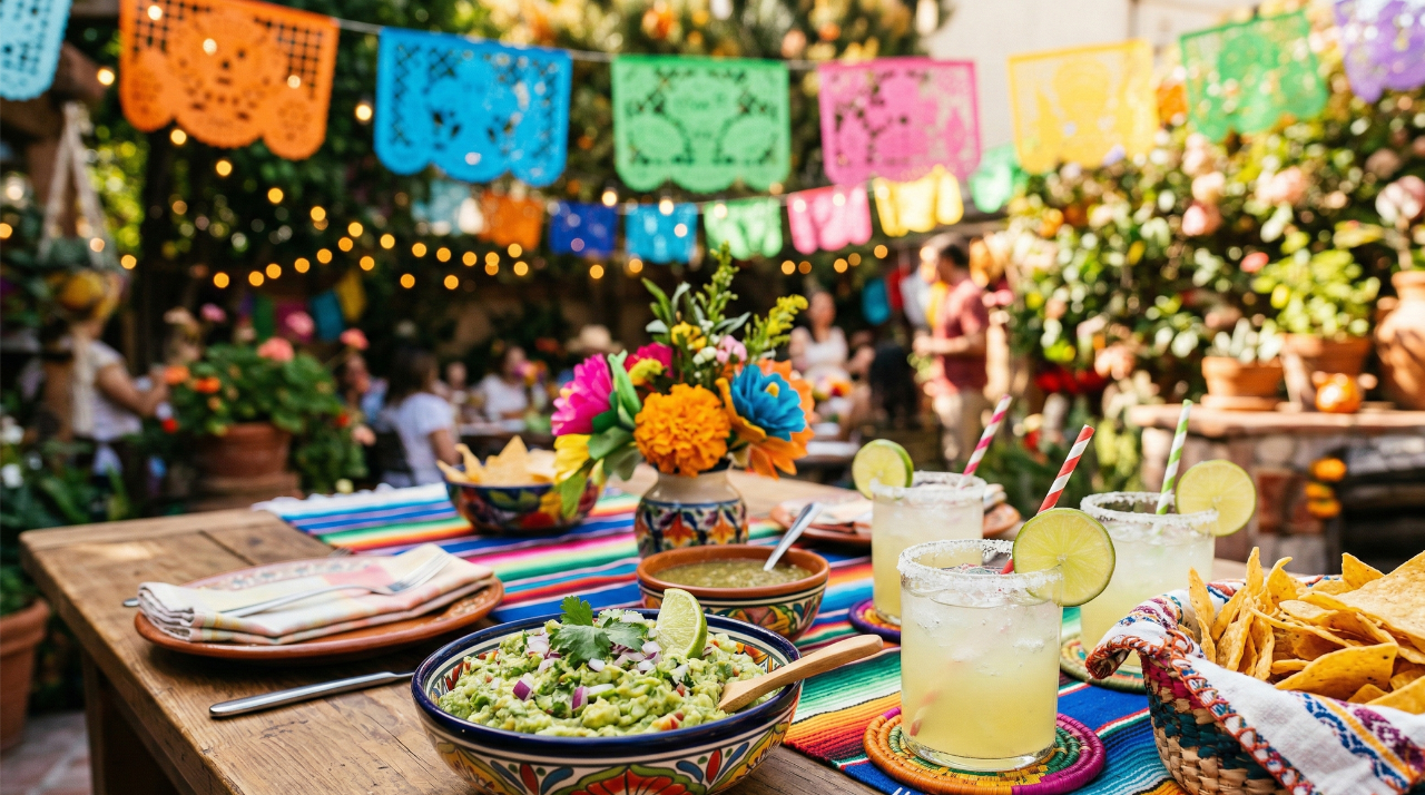 Margaritas and guacamole on a table celebrating Cinco de Mayo on Tuesday May 5 2026
